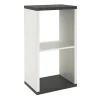 Etagère deux niveaux blanc avec plateaux décor granit