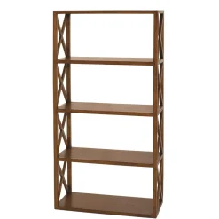 Etagère EDEN 4 Étagères Croisillons Bois Mindi