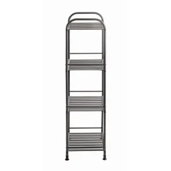 Etagère en tube d'acier peint époxy anthracite, 4 étagères en métal peint époxy anthracite