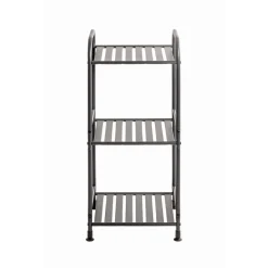Etagère en tube d'acier peint époxy anthracite 3 étagères en métal peint époxy anthracite