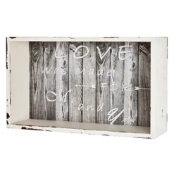 Etagère murale en bois laqué blanc style vintage