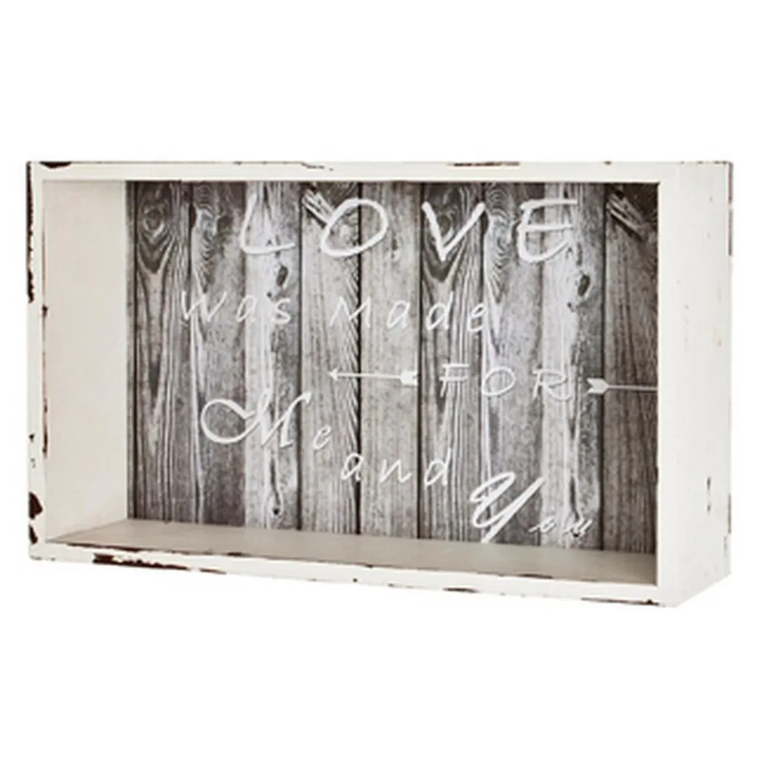 Etagère murale en bois laqué blanc style vintage