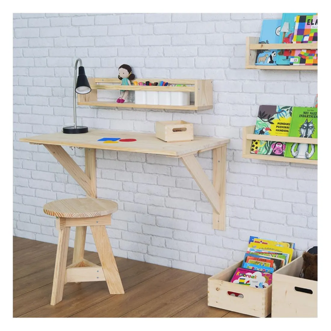 Etagère murale petit modèle en pin massif
