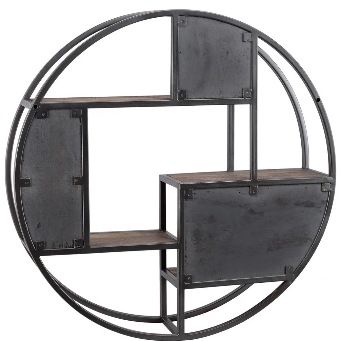 Etagère murale ronde SIXTINE 3 niveaux 3 niches