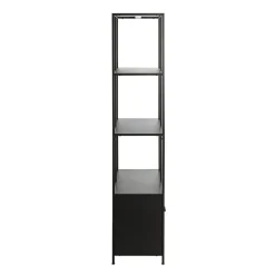 Etagère noire 8 cases et 2 portes en métal