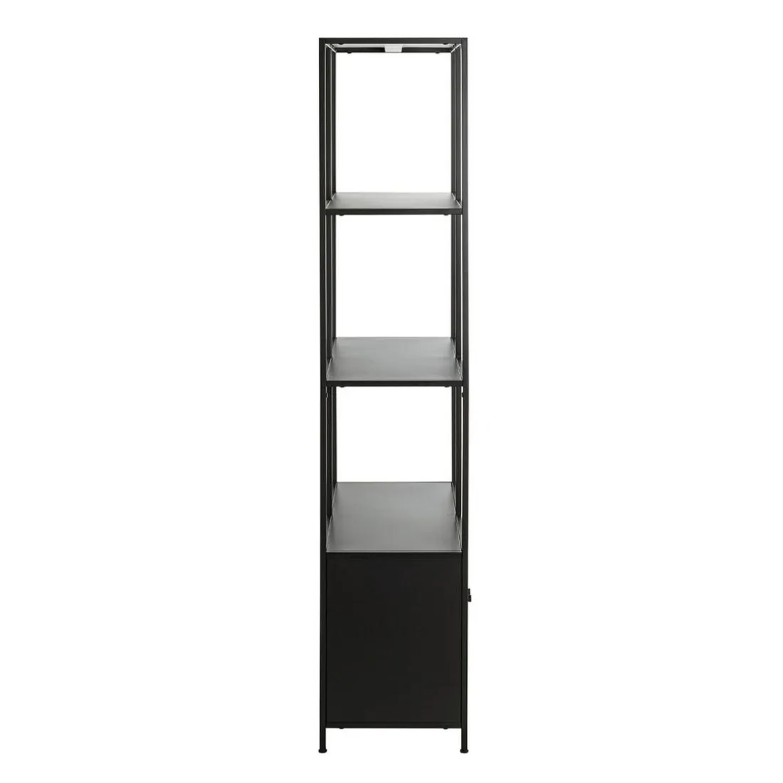 Etagère noire 8 cases et 2 portes en métal