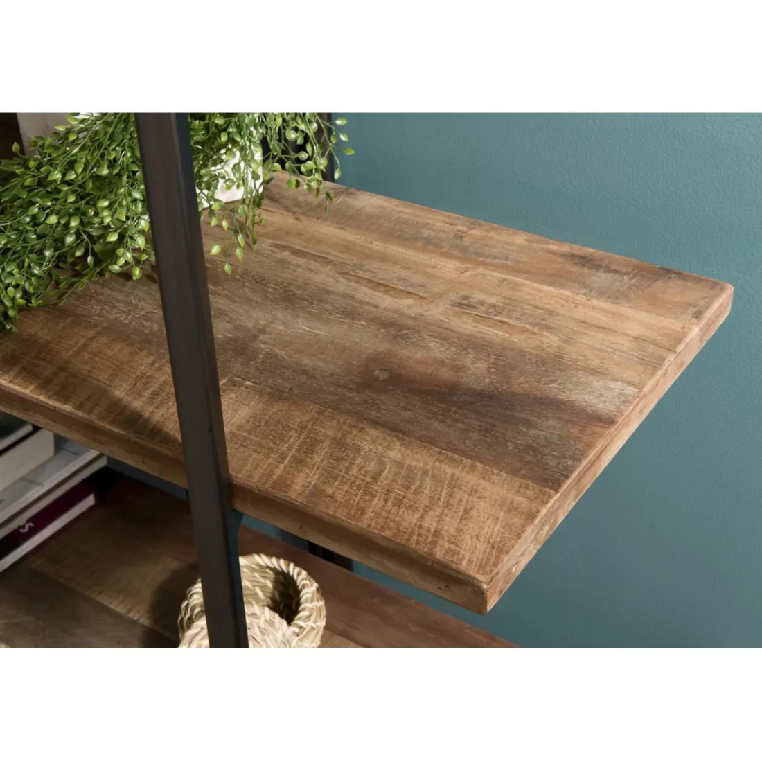 Etagère SIXTINE 4 Niveaux Bois Teck Recyclé Acacia Mahogany Et Métal