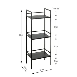 Etagère trois niveaux en métal noir
