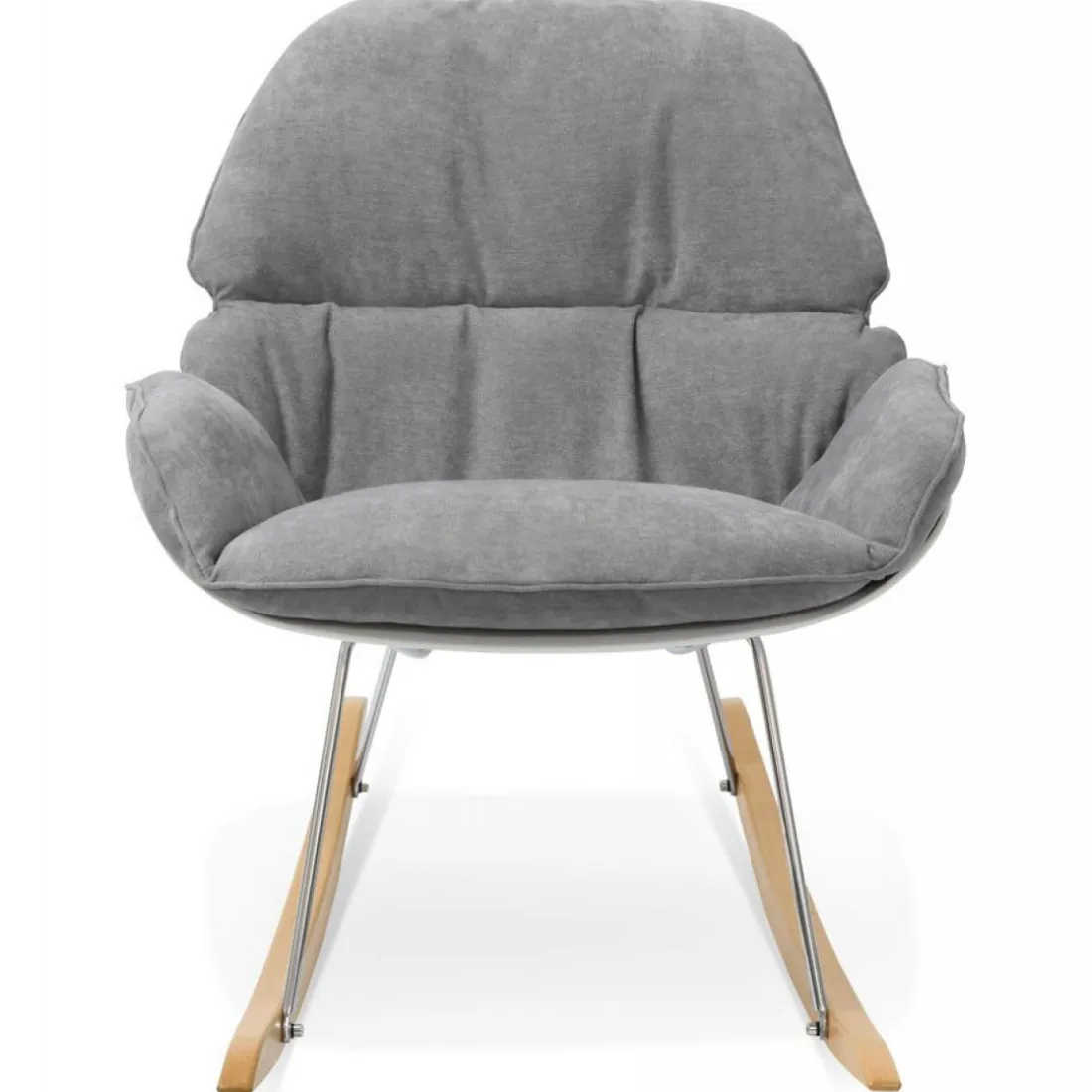 Fauteuil à Bascule En Tissu Gris MICKY