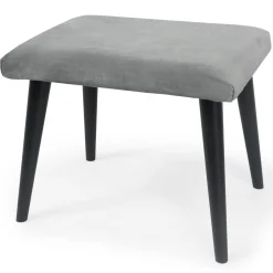 Fauteuil avec pouf en Velours Argent SHEEP