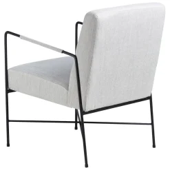 Fauteuil chevron gris pieds métal