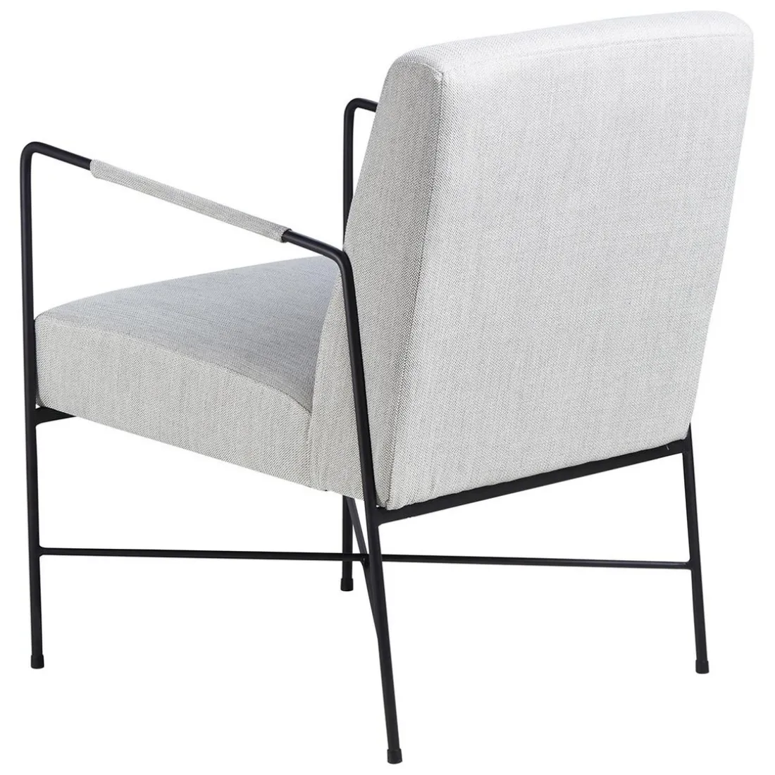 Fauteuil chevron gris pieds métal