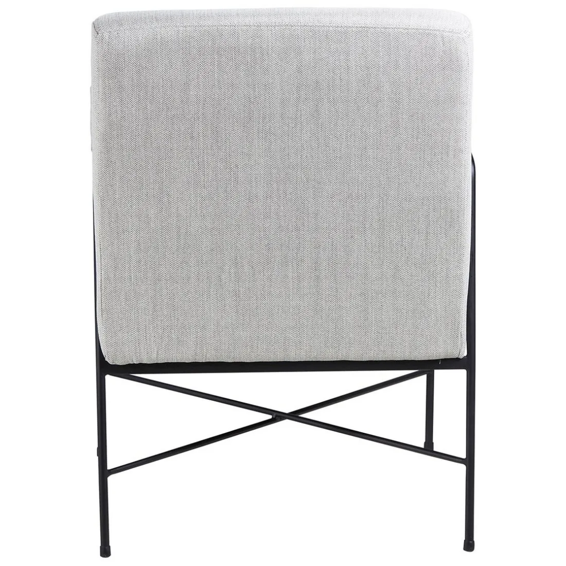 Fauteuil chevron gris pieds métal