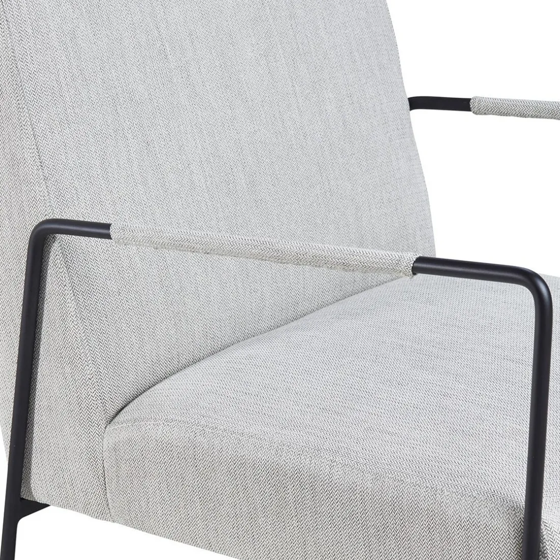 Fauteuil chevron gris pieds métal
