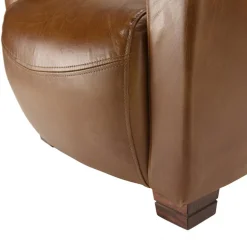 Fauteuil chicago vintage cuir pieds bois GASTON