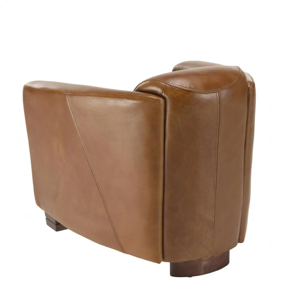 Fauteuil chicago vintage cuir pieds bois GASTON