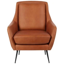 Fauteuil cuir marron
