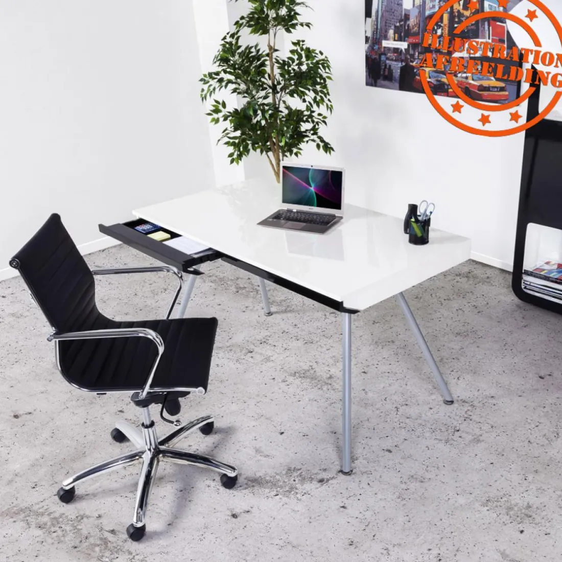 Fauteuil de bureau design 'MEGA' en matière synthétique noire