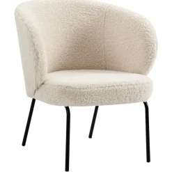 Fauteuil de Salon avec Pieds en Métal BERGEN - Noir et Blanc