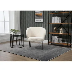 Fauteuil de Salon avec Pieds en Métal BERGEN - Noir et Blanc