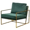 Fauteuil de Salon Design Vert Pieds Metal