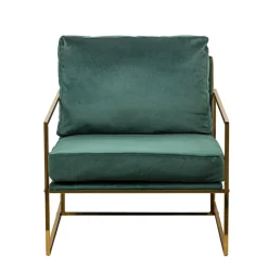 Fauteuil de Salon Design Vert Pieds Metal