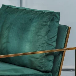 Fauteuil de Salon Design Vert Pieds Metal