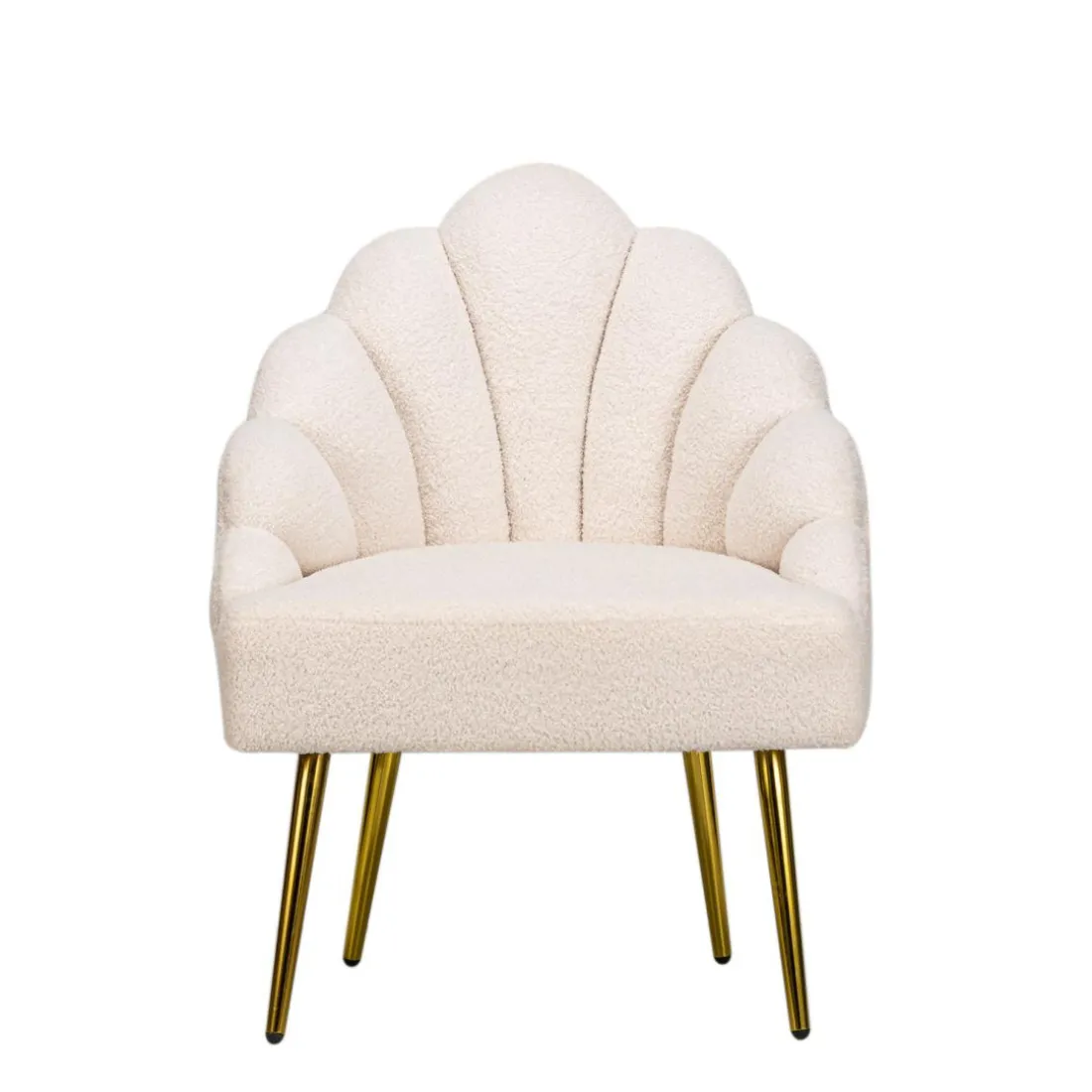 Fauteuil de Salon Design Pieds Metal BOLGE-BLANC