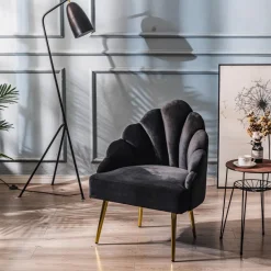 Fauteuil de Salon Design Pieds Metal BOLGE-NOIR