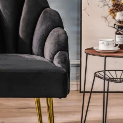 Fauteuil de Salon Design Pieds Metal BOLGE-NOIR
