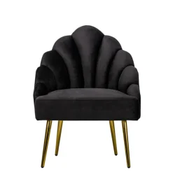 Fauteuil de Salon Design Pieds Metal BOLGE-NOIR