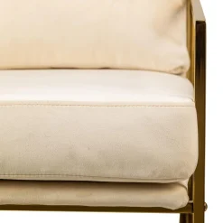 Fauteuil de Salon Design Beige Pieds Metal