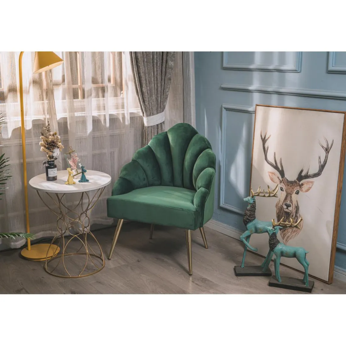 Fauteuil de salon en Métal Vert Design