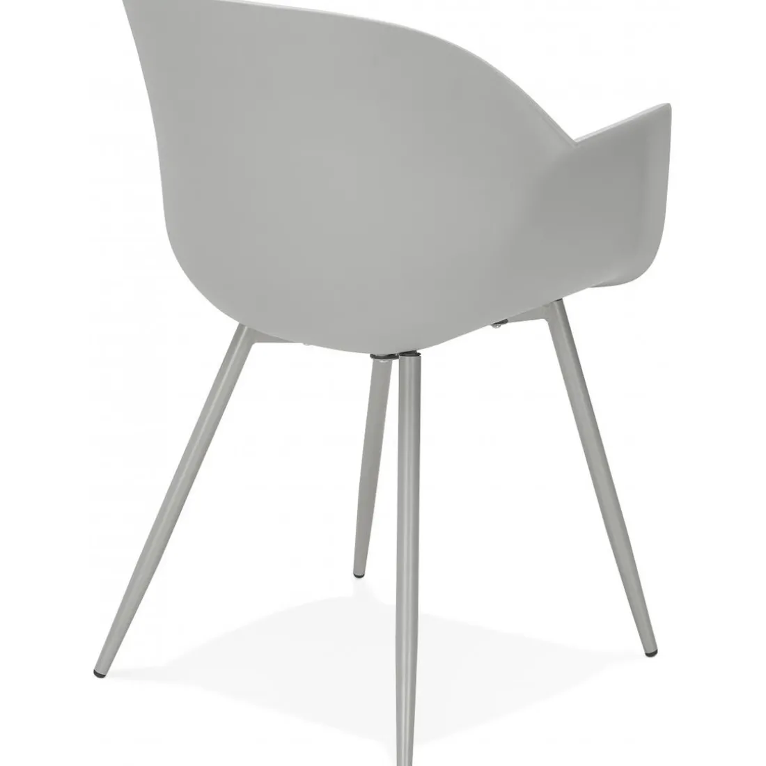Fauteuil Design Gris Accoudoirs Arrondi Piétement Gris DERBY