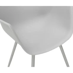 Fauteuil Design Gris Accoudoirs Arrondi Piétement Gris DERBY