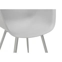 Fauteuil Design Gris Accoudoirs Arrondi Piétement Gris DERBY