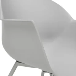 Fauteuil Design Gris Accoudoirs Arrondi Piétement Gris DERBY