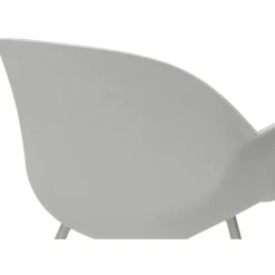 Fauteuil Design Gris Accoudoirs Arrondi Piétement Gris DERBY