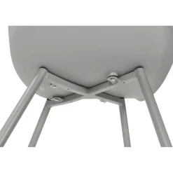 Fauteuil Design Gris Accoudoirs Arrondi Piétement Gris DERBY