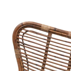 Fauteuil en Metal et Rotin Naturel Marron JAKARTA