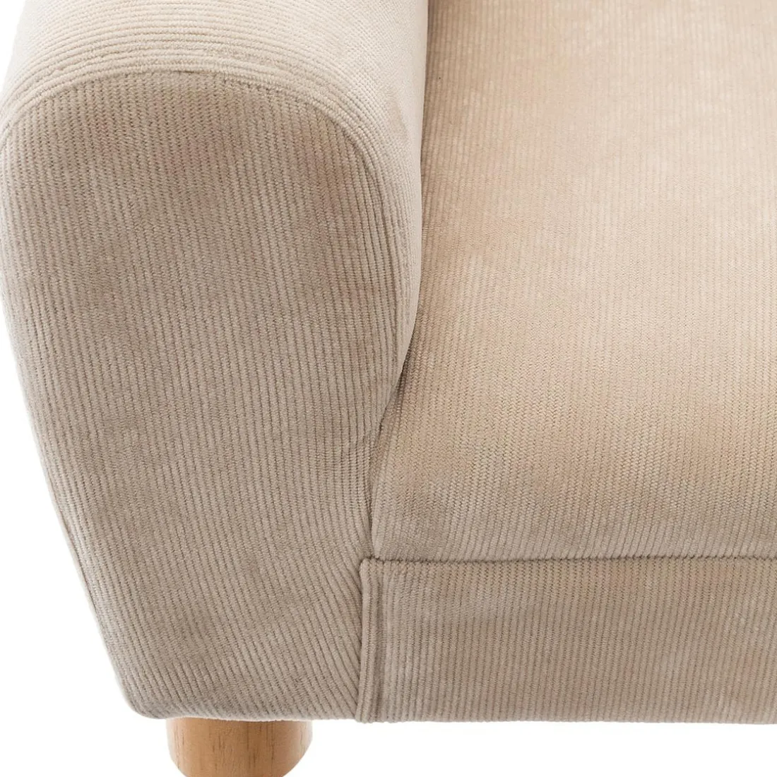 Fauteuil enfant forme animal oreilles ours, beige