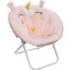 Fauteuil enfant pliant Licorne, rose en tissu D. 50 x H. 55cm