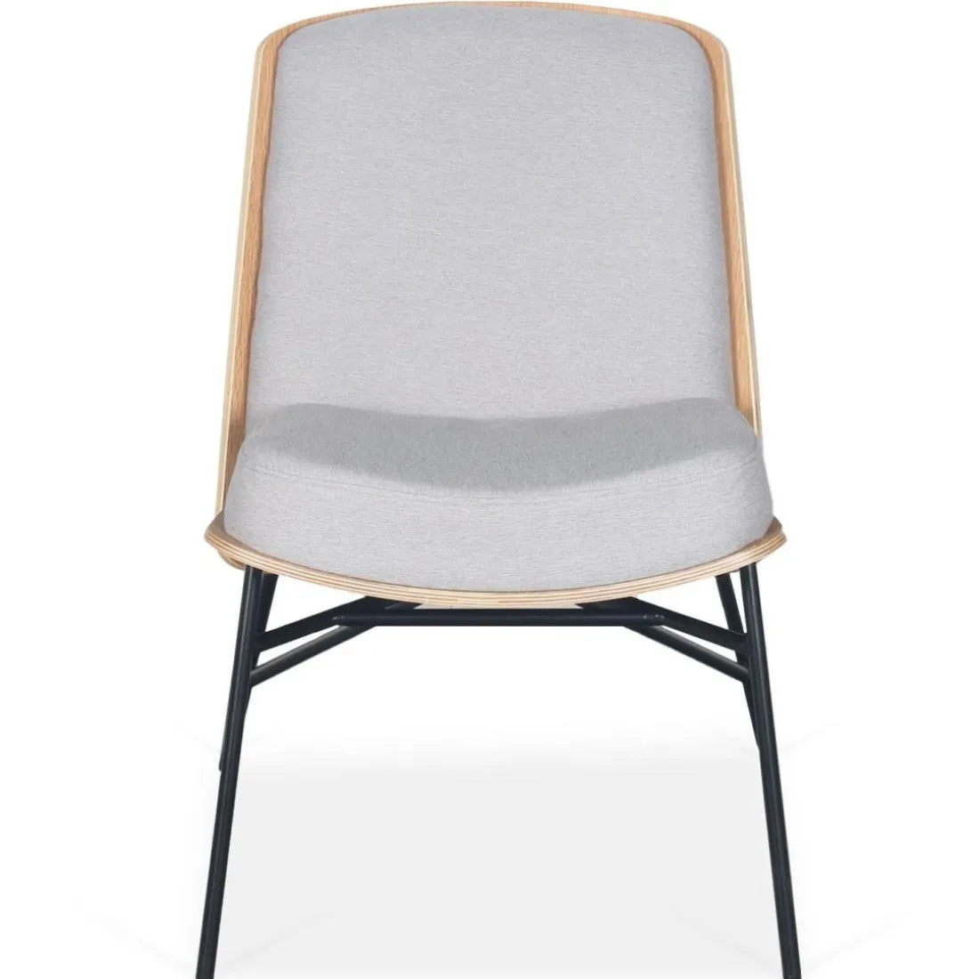 Fauteuil moderne Gauguin Bois et Tissu Gris clair