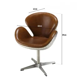 Fauteuil nevada vintage cuir et aluminium GASTON
