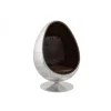 Fauteuil Oeuf Aluminium et simili Marron Carlingue AMHERST