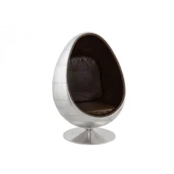 Fauteuil Oeuf Aluminium et simili Marron Carlingue AMHERST