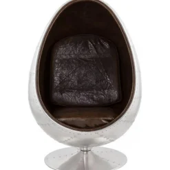 Fauteuil Oeuf Aluminium et simili Marron Carlingue AMHERST
