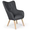 Fauteuil scandinave KLARYS Tissu Gris foncé