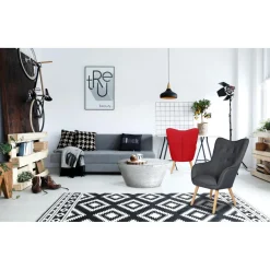 Fauteuil scandinave KLARYS Tissu Gris foncé