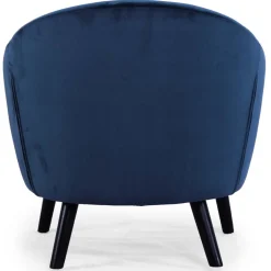 Fauteuil Scandinave Velours Bleu OLAF